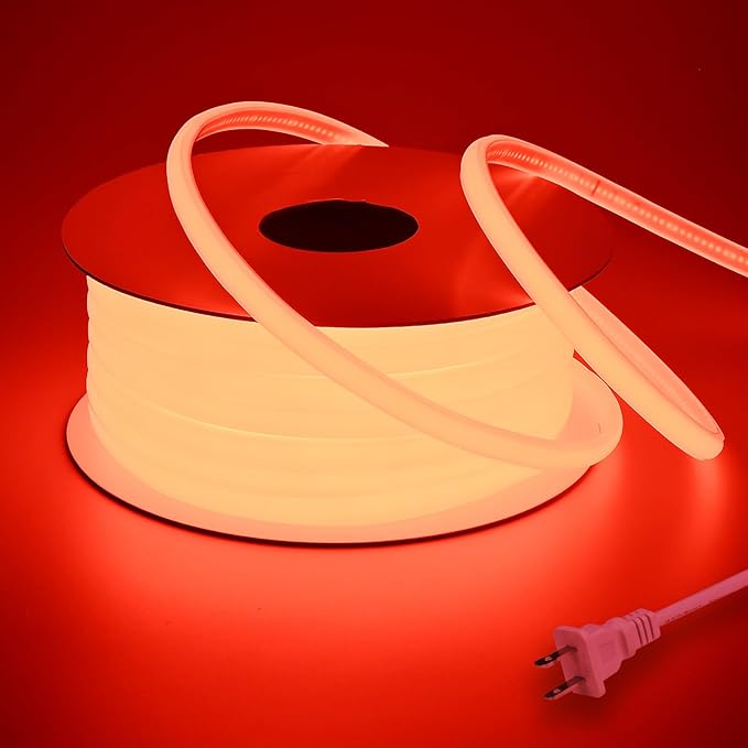 AC 110V COB LED Strip Lights Outdoor Waterproof 65.6ft, IP65 Flexible Cuttable by BENLUN