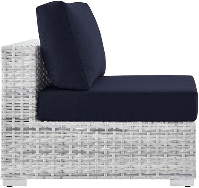 Modway EEI-4298-LGR-NAV Convene Outdoor Patio Chair Armless, Light Gray Navy - Image 5