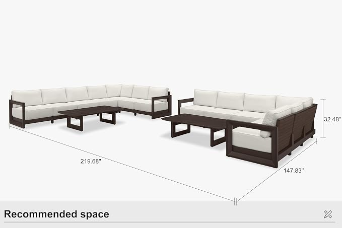 PURPLE LEAF Patio Furniture Set L-shaped Outdoor Couch - Image 9