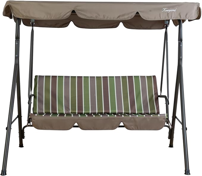 Kozyard Alicia 3-Seat Patio Swing, Outdoor Canopy Swing - Image 7
