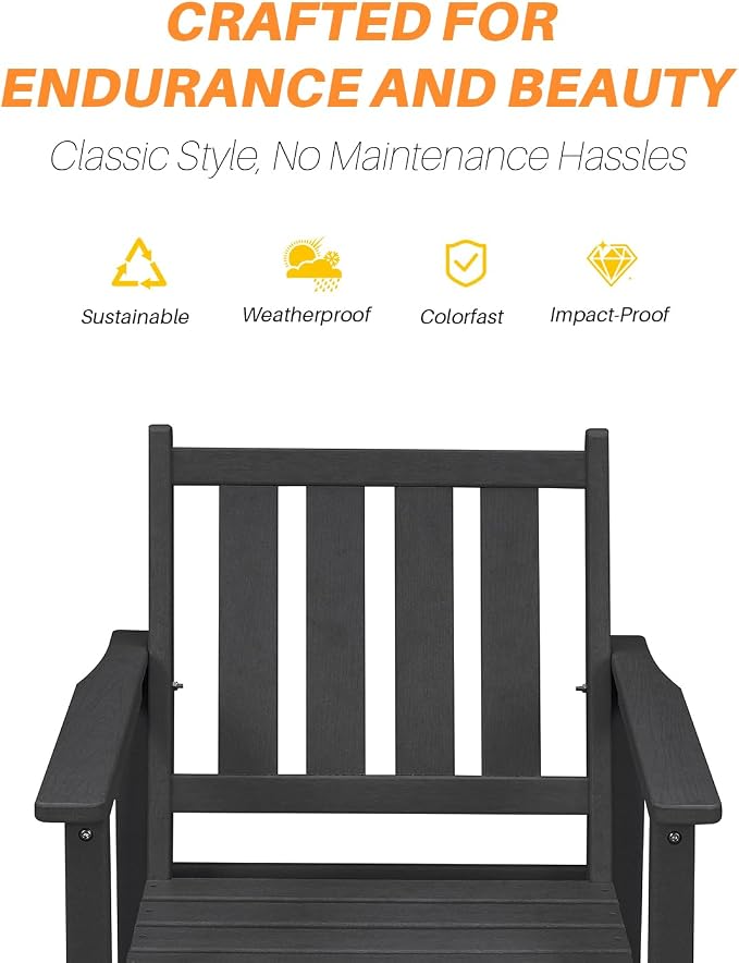 5-Piece HDPE Patio Dining Set, Outdoor Table and Chairs - Image 5
