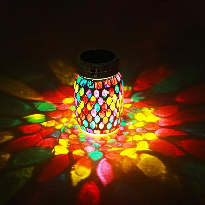 Mosaic Lights Outdoor Hanging Lanterns, Rechargeable Mosaic Solar Lanterns， - Image 8