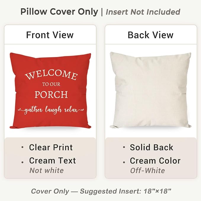 PANDICORN Welcome to Our Porch Stay Awhile Farmhouse Decorative Throw Pillow - Image 4