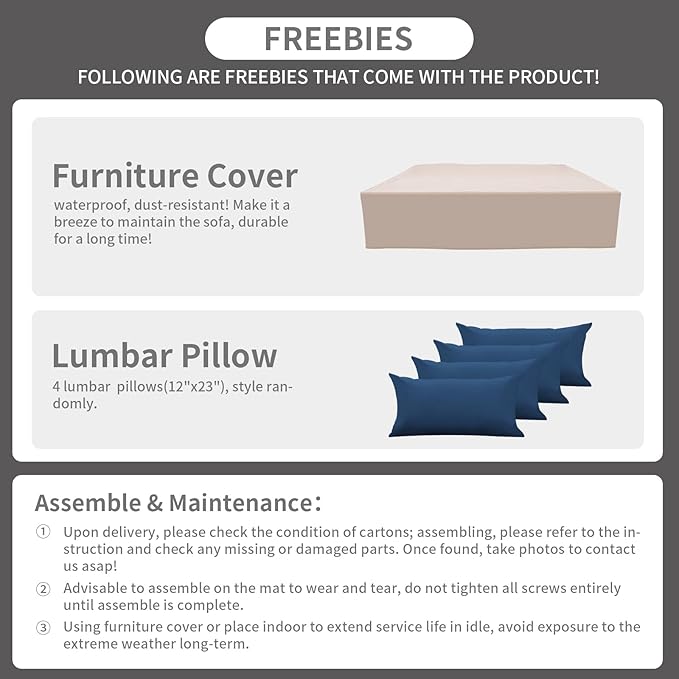 9 Pieces Outdoor Sectional All-Weather Wicker Patio Furniture Set Patio - Image 7
