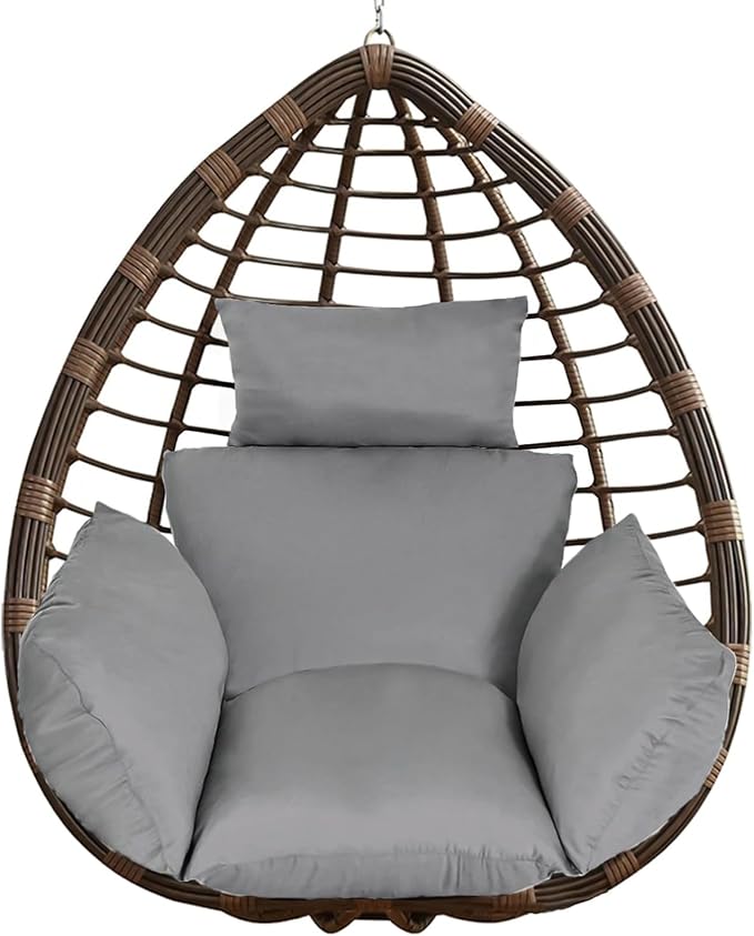 Egg Chair Cushion, Hanging Basket Hammock Seat Cushion, Thick Soft Egg Swing by Zorpupoa