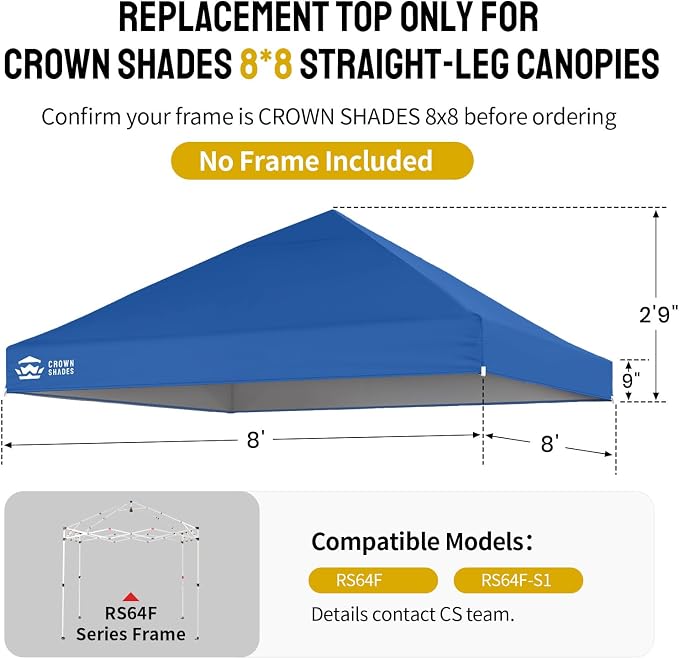 CROWN SHADES 8x8 Canopy Replacement Top - Image 3