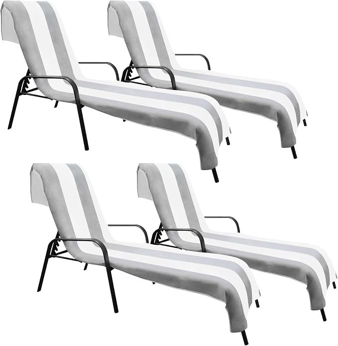 Superior Cabana Cotton Lounge Chair Cover, Outdoor Towel/Chaise Furniture Covers by SUPERIOR