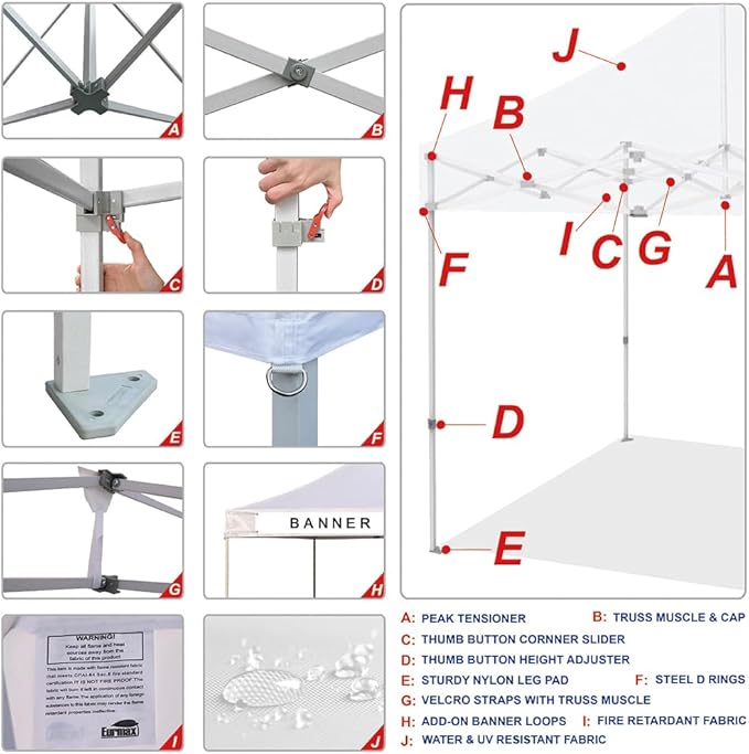 Eurmax USA 8'x8' Pop Up Canopy Tent Commercial Instant Canopies - Image 4
