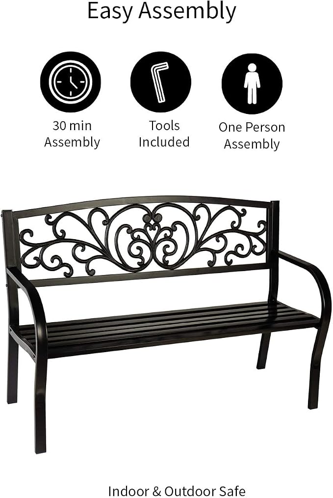 Evergreen Garden Weatherproof Outdoor Bench Blooming Garden | Holds Up to 300 - Image 8
