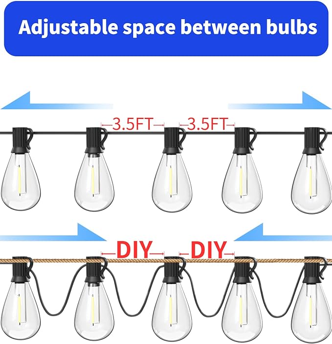luckystyle 30FT LED Outdoor String Lights - Image 3