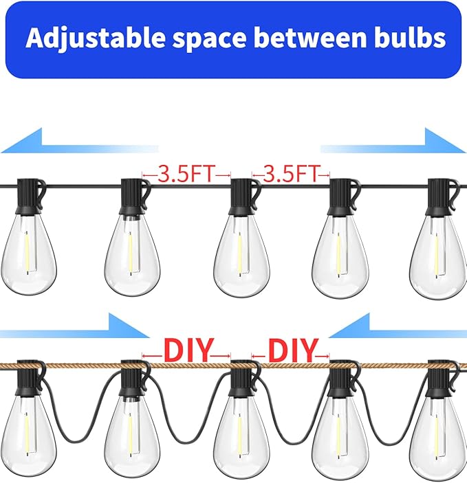 Luckystyle 200FT LED Outdoor String Lights - Image 3