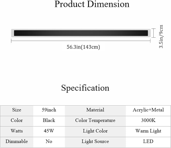 2 Pack 56.3In Long Outdoor Lights, IP65 Waterproof Modern Exterior Lighting - Image 7