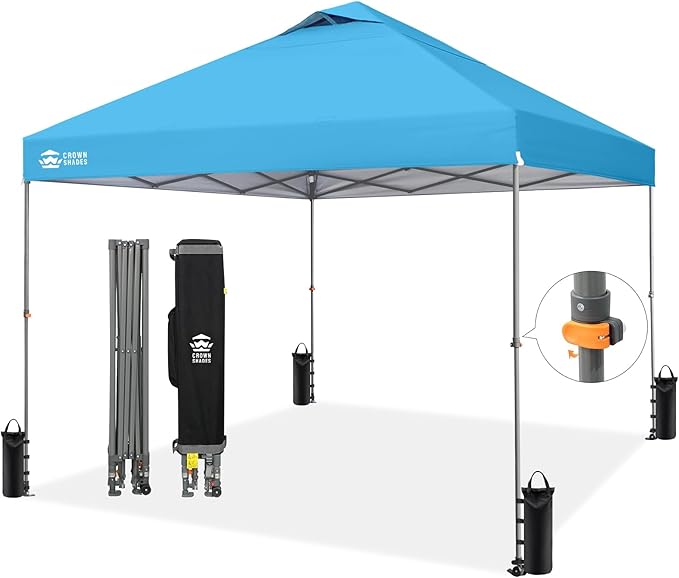 CROWN SHADES Adjustable Height on The Fly, 10x10 Pop Up Canopy by CrownShades