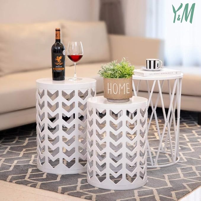 Y&M Side Table, Outdoor Decorative Garden Stool Plant Coffee Table - Image 3