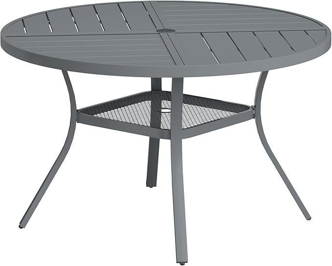 VICLLAX Round Patio Table with Adjustable Umbrella Hole by HOME