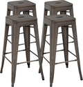 FDW Metal Bar Stools Set of 4 Counter Height Bar Stools 24 Inches Industrial by FDW