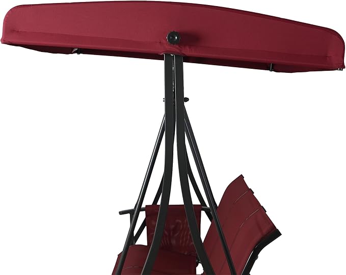 Kozyard Brenda 3-Seat Outdoor Porch Swing Glider, Patio Swing - Image 4