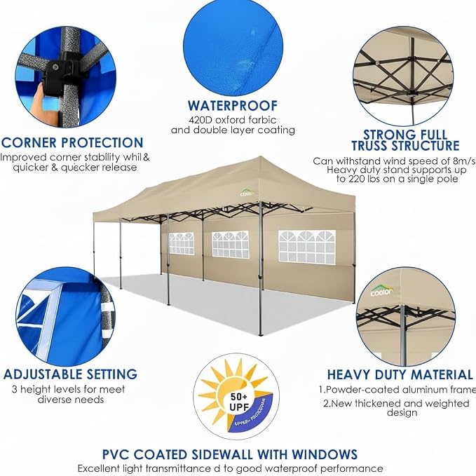 COBIZI 10x30 Pop up Canopy Heavy Duty - Image 3