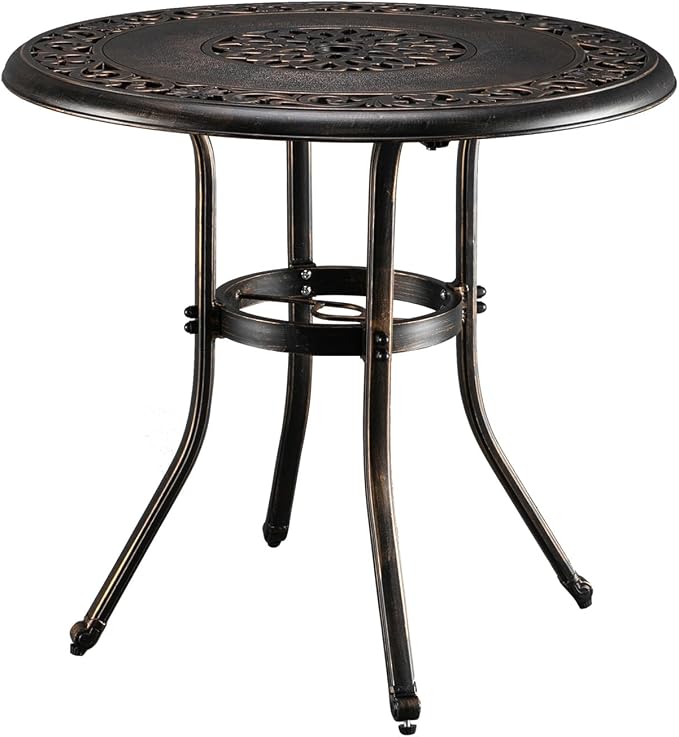 VINGLI 32" Outdoor Dining Table, Round Patio DiningTable by VINGLI