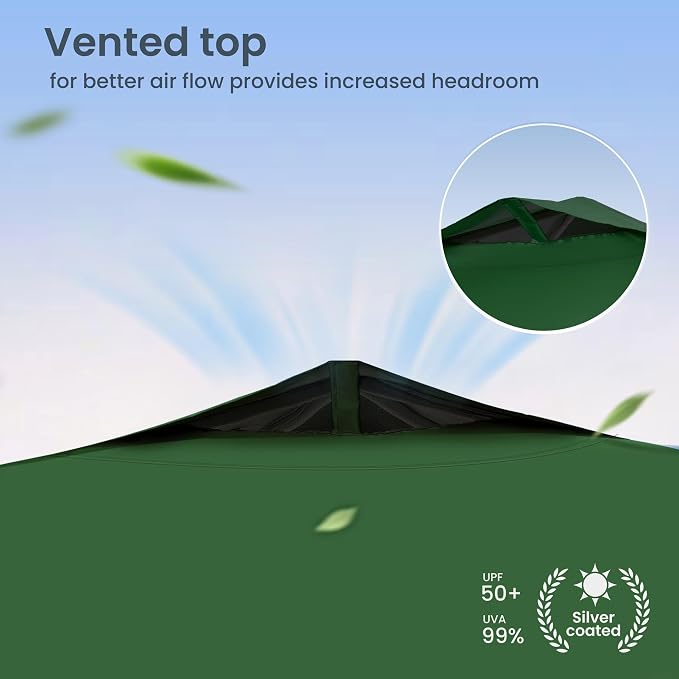 PHI VILLA 10x10 Pop Up Canopy Tent Easy Outdoor Sun Shade - Image 3
