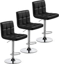 Yaheetech Bar Stools Set of 3, Adjustable PU Leather Swivel Barstools, Modern by Yaheetech