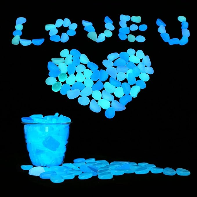 UNIME Glow in The Dark Garden Pebbles Stones Rocks - Image 9