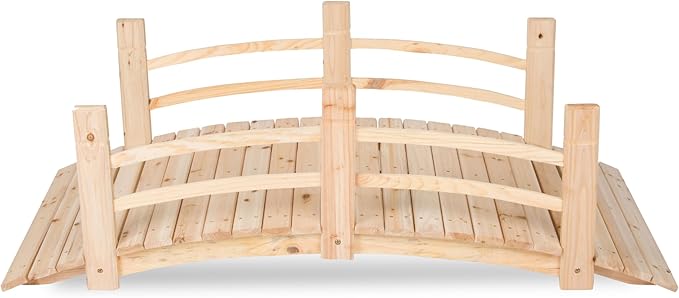 Shine Company 4981N 5 Ft. Cedar Wood Garden Bridge - Image 3
