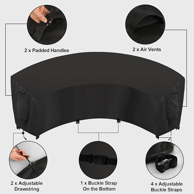OutdoorLines Waterproof Curved Outdoor Sectional Cover - Image 5
