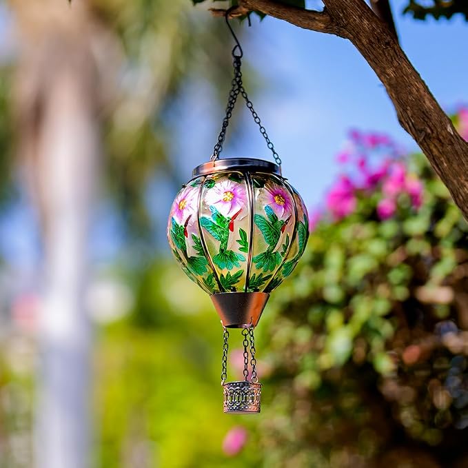 DREAMSOUL Hummingbird Hot Air Balloon Solar Lantern, Hanging Solar Lanterns - Image 7