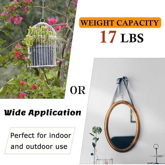 YINGFENG 197 Inch DIY Silver Hanging Basket Chains, Adjustable Length, - Image 6