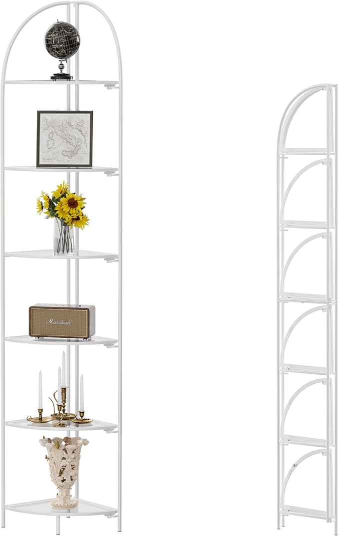 Crofy Foldable 6 Tier Corner Shelf, Metal Corner Plant Stand by CrofyLLC