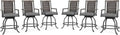 MFSTUDIO Outdoor Counter Height Bar Stool Set of 6, Swivel Rattan Backrest by MFSTUDIO