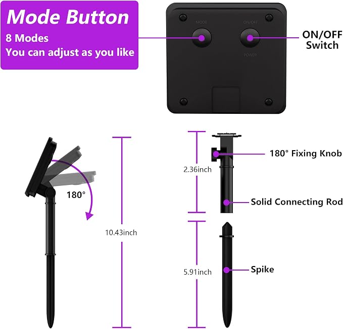 2-Pack 200 LED Solar Fairy Lights Outdoor, Upgraded Oversize Lamp Beads & Super - Image 4
