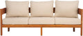 SAFAVIEH Outdoor Collection Theo Natural Teak Solid Wood/Taupe Cushion 3-Seater by SAFAVIEH