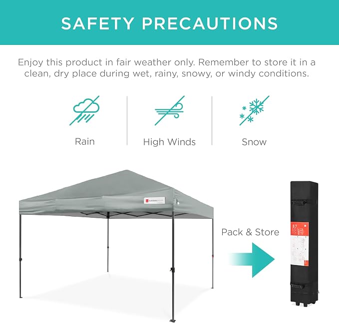 Best Choice Products 10x10ft Pop Up Canopy Tent, Outdoor Shade, 1 Person 1 - Image 5
