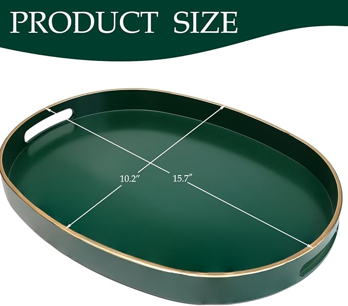 Spsyrine Dark Green Plastic Serving Tray - Image 4