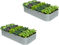 2-Pack Galvanized Raised Garden Bed 8x4x1.5 | 10x2x1.5 ft, Modular Raised by Annoell