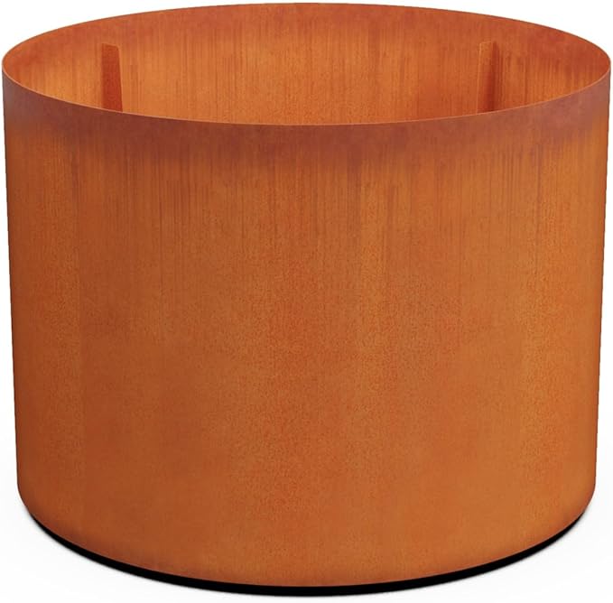 PLANTERCRAFT Corten Steel Metal Planter Box, Round Sizes, Modern Garden Steel by Plantercraft