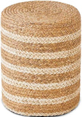 Wimarsbon Ottoman Natural Seagrass Foot Rest Stool Hand Weave Round Foot Stool by Wimarsbon