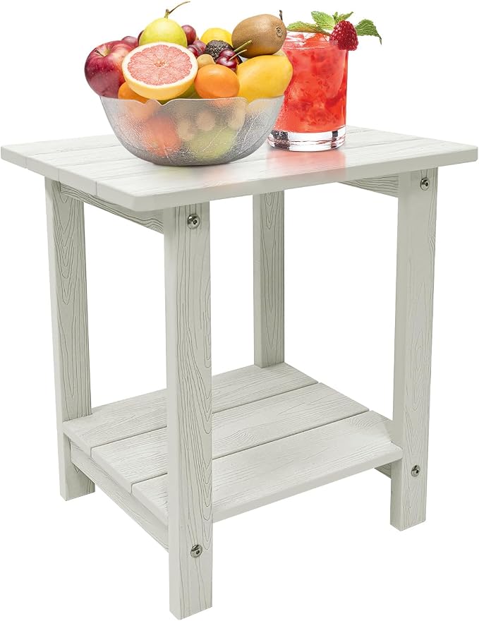 Melucivi Weather Resistant Outdoor Side Table, Double Small Adirondack Side - Image 4