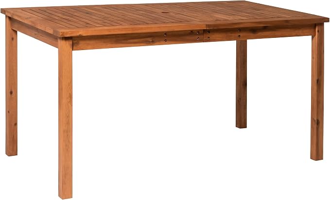 Walker Edison Dominica Contemporary Slatted Outdoor Dining Table, 34 Inch by WalkerEdison