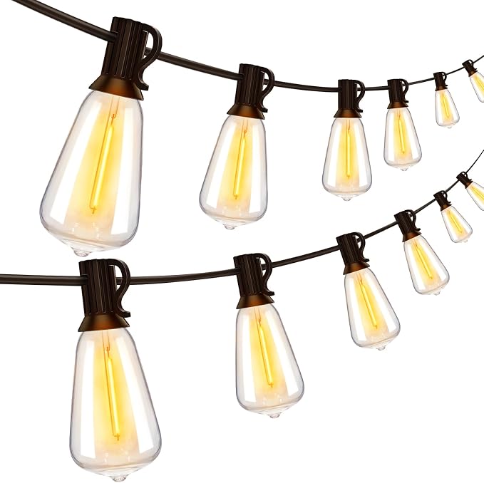 Ollny Outdoor String Lights 160FT, Shatterproof Connectable Patio Lights by Ollny