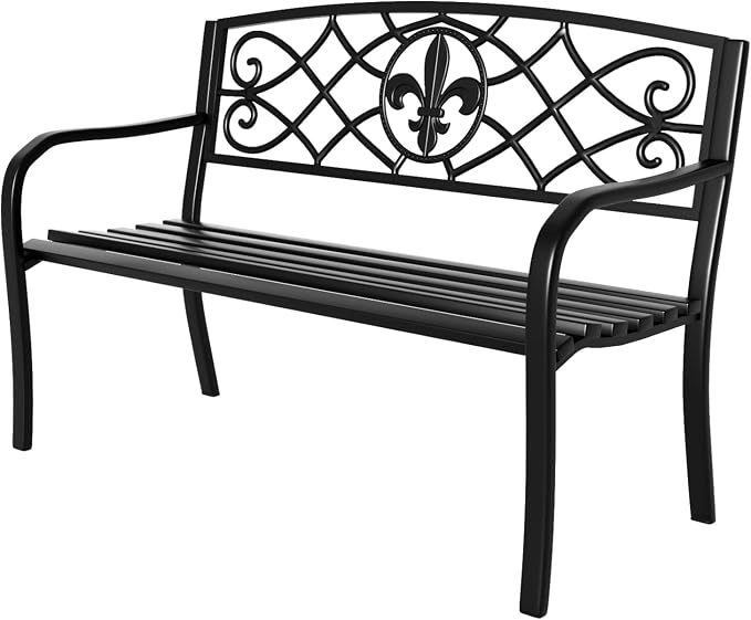 SHGJ&SOFT Outdoor Bench, Garden Bench, Outdoor Metal Frame Patio Park Bench - Image 8