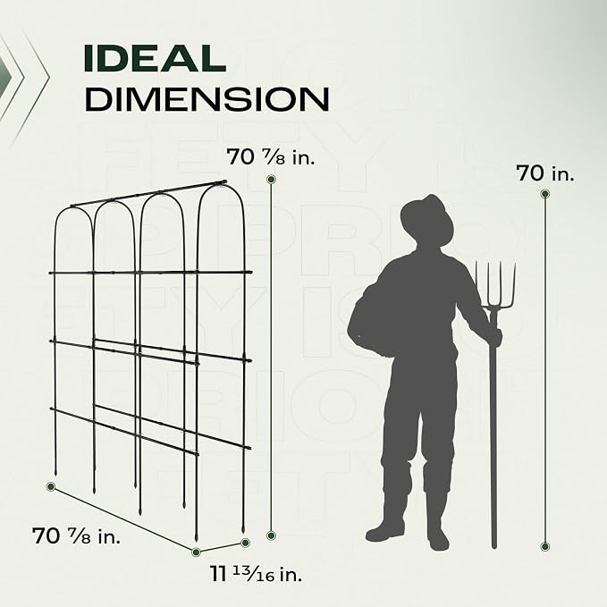 Idzo Arched Trellis for Raised Garden Bed, 70in Stainless Steel Tunnel - Image 4