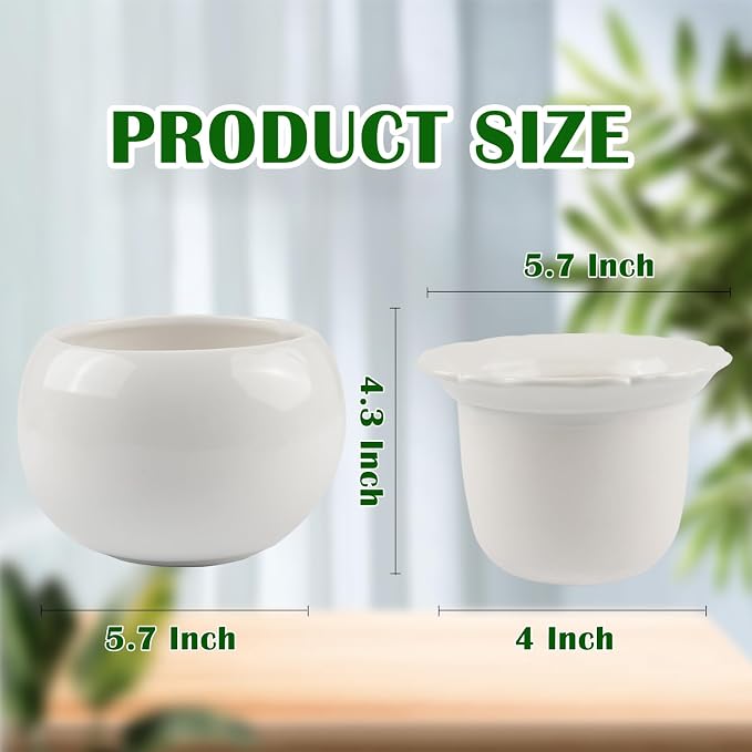 BUYMAX African Violet Pots, 6 inch Ceramic Easy Self Watering Plant Pot - Image 4