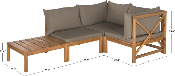 SAFAVIEH Outdoor Collection Lynwood Outdoor Sectional Sofa - Image 2