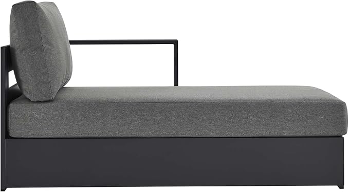 Modway Tahoe Powder-Coated Aluminum Outdoor Chaise Lounge in Gray Charcoal - Image 4