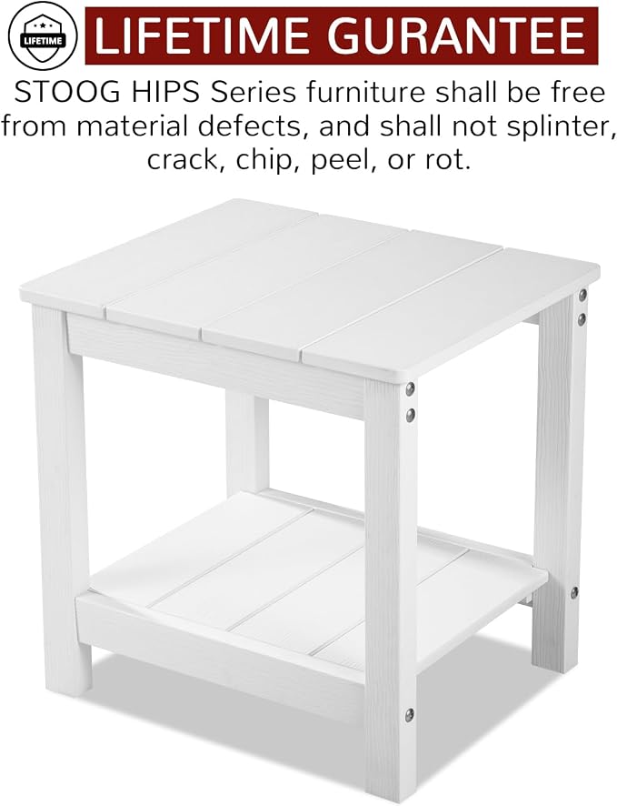 Stoog Outdoor & Indoor Side Table, Weather Resistant HIPS End Tables, - Image 3