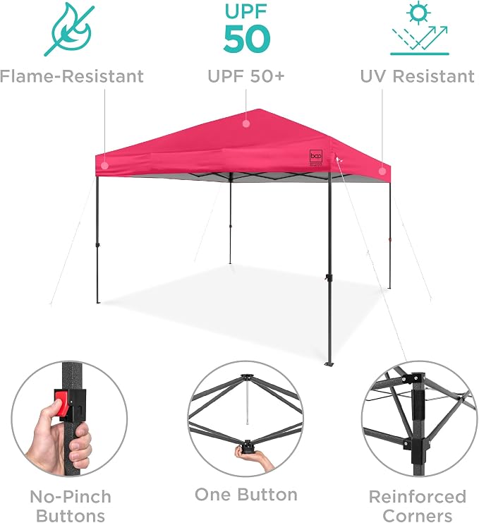Best Choice Products 10x10ft Pop Up Canopy Tent, Outdoor Shade, 1 Person 1 - Image 4