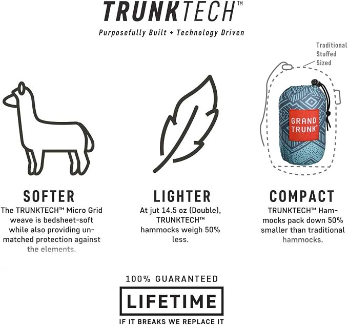 Grand Trunk TrunkTech Single Hammock | Lightweight Ripstop Nylon Camping & - Image 3